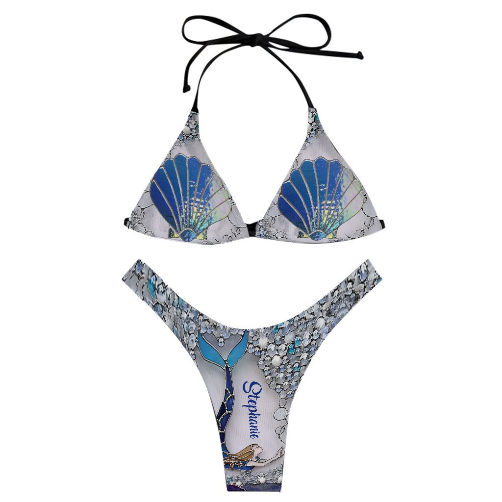 Sirène Bling - Maillot de bain bikini triangle personnalisé pour amoureux de la mer