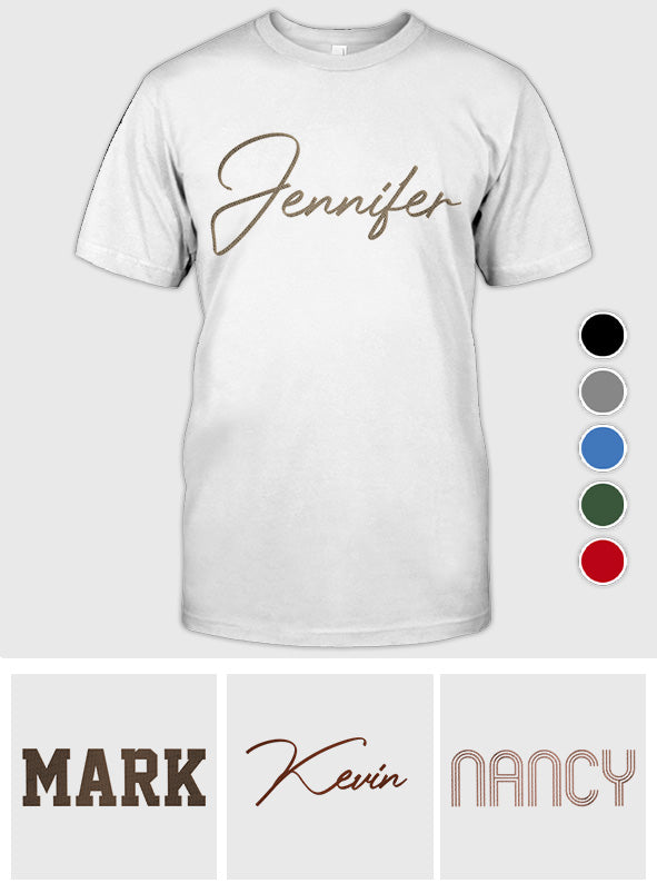 T-shirt brodé personnalisé avec nom pour petite-fille