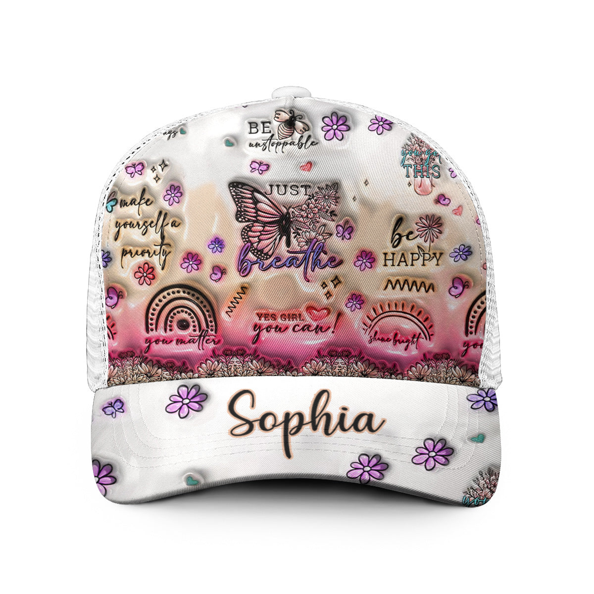 Positive Affirmations Butterfly - Personalized Butterfly Trucker Hat