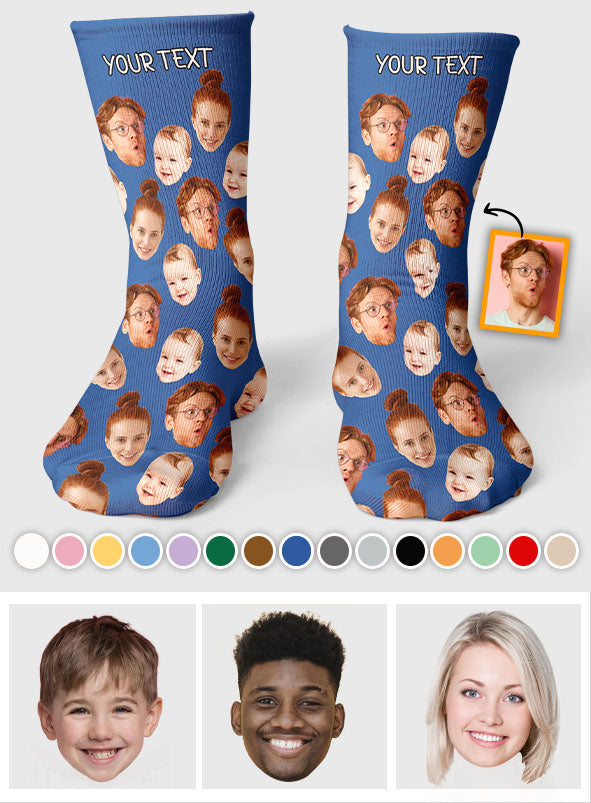 Put Any Faces On Socks - gift for anyone, dog lover, cat lover - Personalized Socks