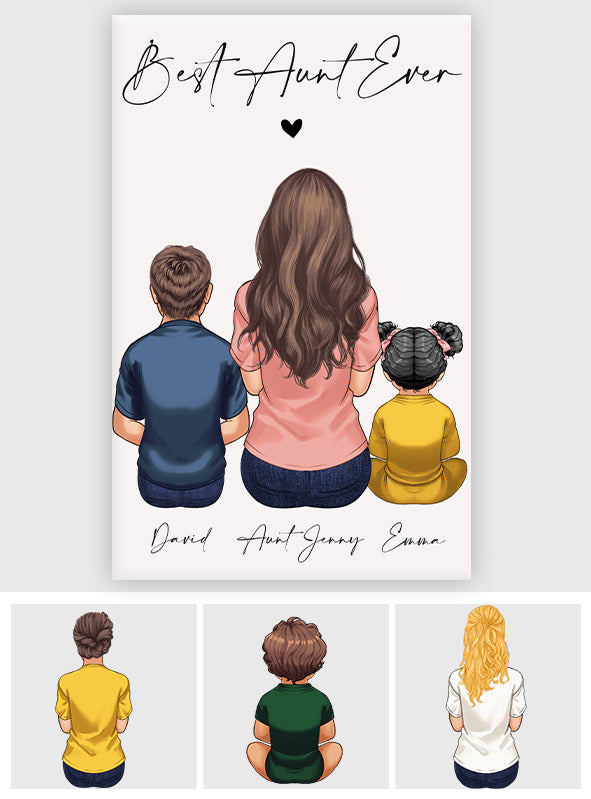Meilleure tante du monde - Toile et affiche personnalisées pour tante