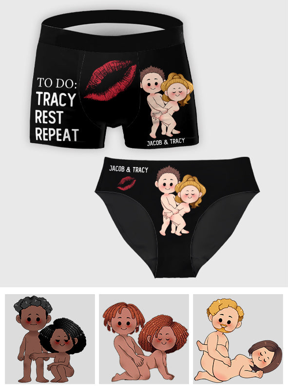 Liste de choses à faire - Slips personnalisés pour couples (femmes et hommes)