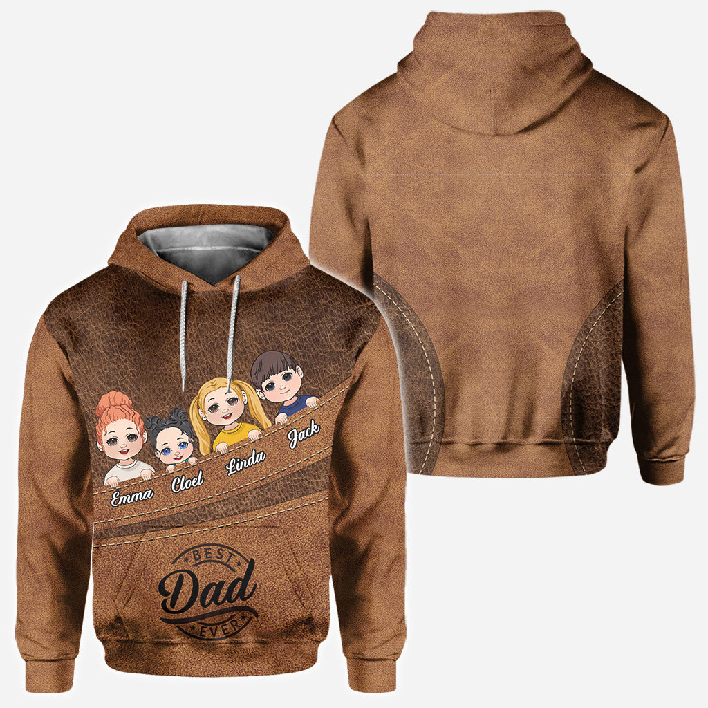 Meilleur papa/grand-mère/grand-père/maman du monde - T-shirt personnalisé intégral pour papa