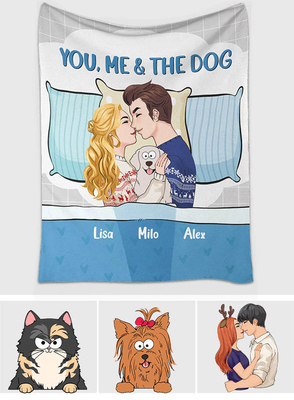 Toi, moi et le chien/chat - Cadeau pour les amoureux des chiens et des chats - Couverture personnalisée