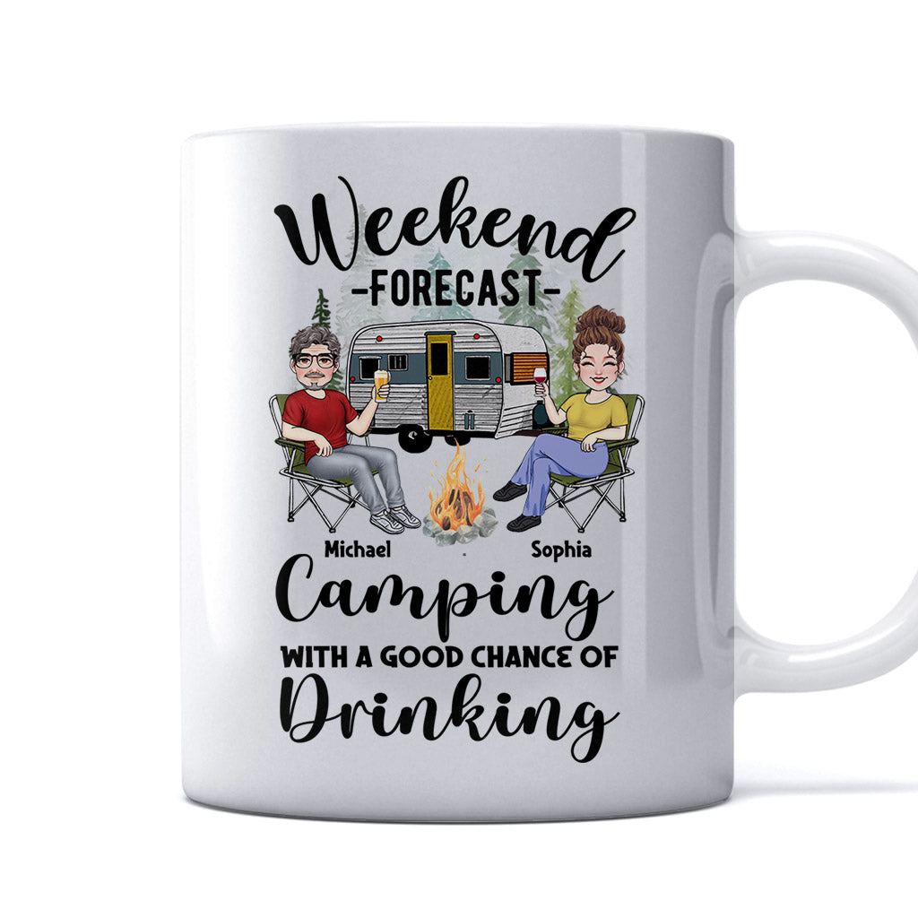 Prévisions du week-end - Mug de camping personnalisé