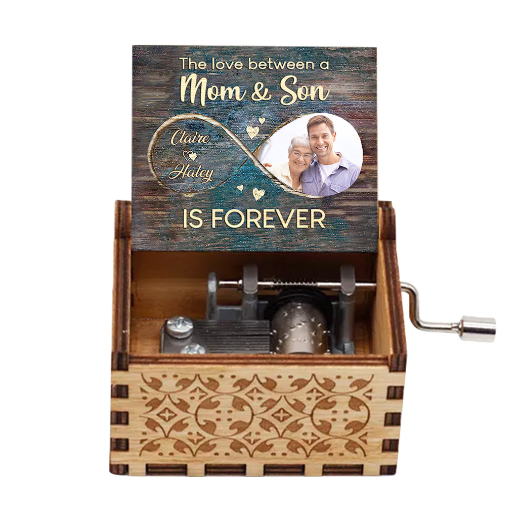 L'amour d'une mère est éternel - Cadeau pour maman, fille, fils - Boîte à musique à manivelle personnalisée
