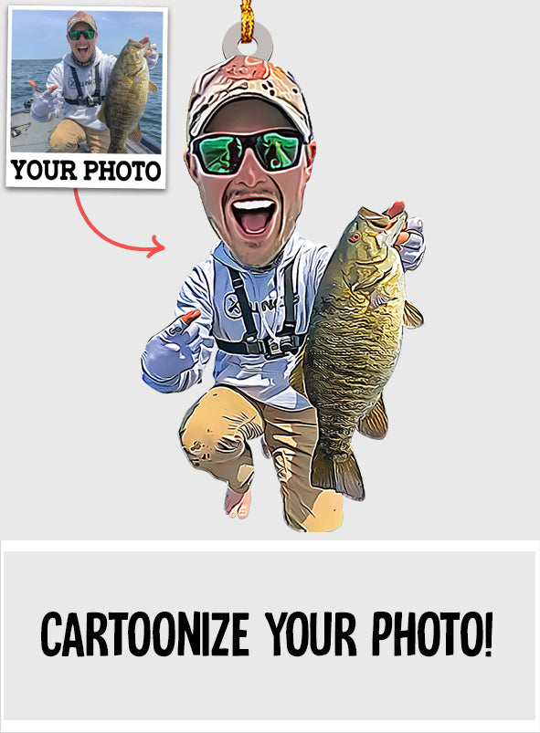 Cartoonize Funny Fishing - Personalized Fishing Ornament