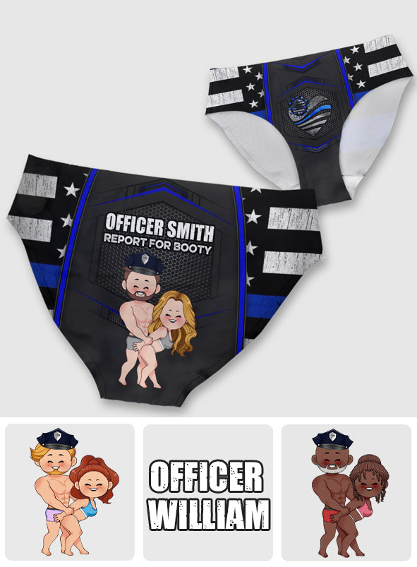 Report For Booty - Personalized Police Officer Women's Briefs