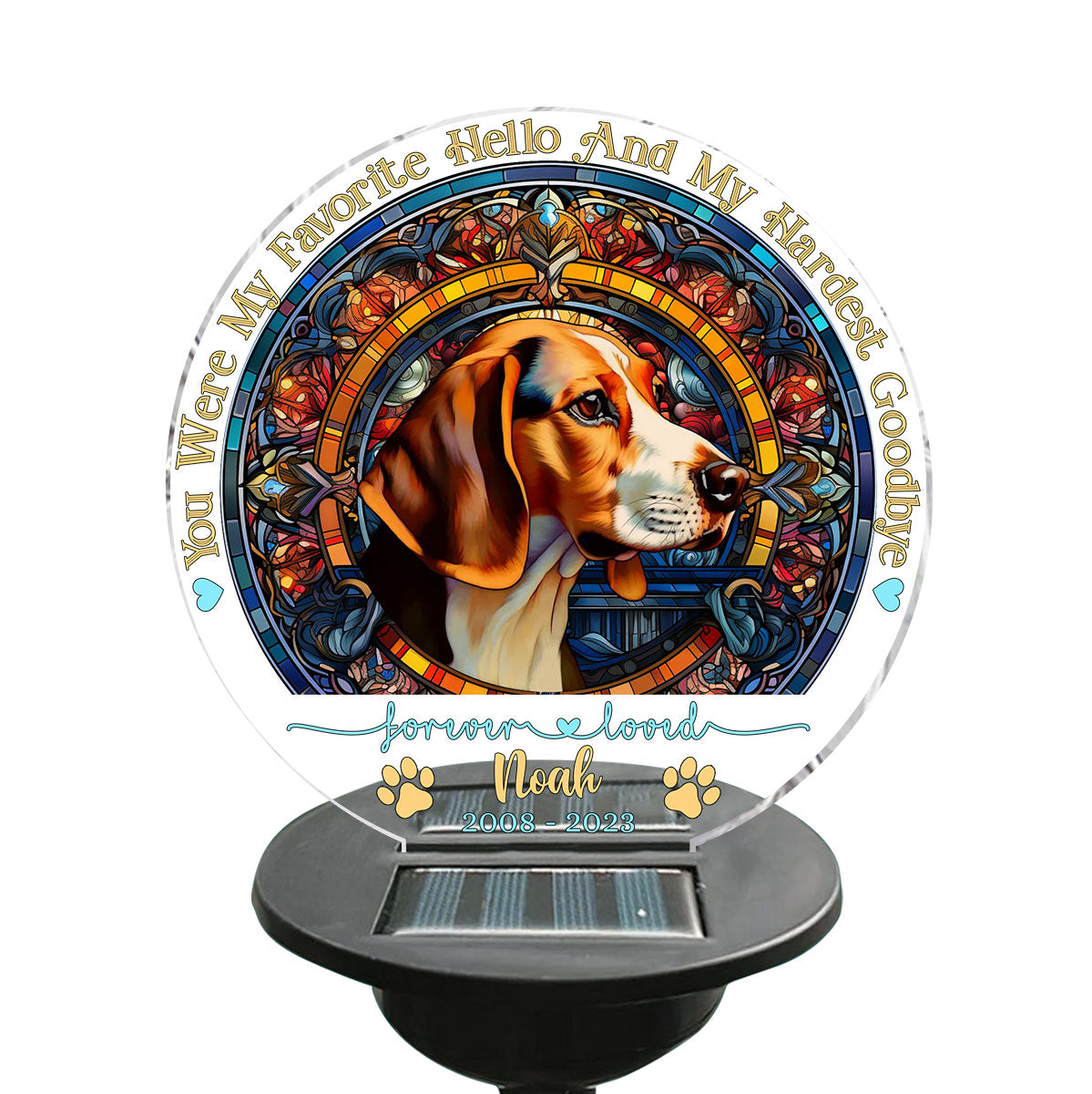 Tu étais mon préféré Bonjour - Lampe solaire de jardin personnalisée pour chien