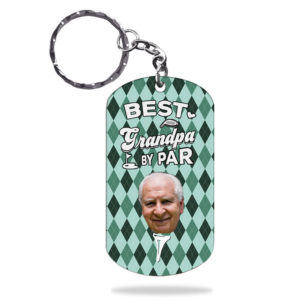 Meilleur Papa selon le Par - Cadeau de golf pour papa, lui, petit ami, mari, grand-père - Porte-clés personnalisé en acier inoxydable