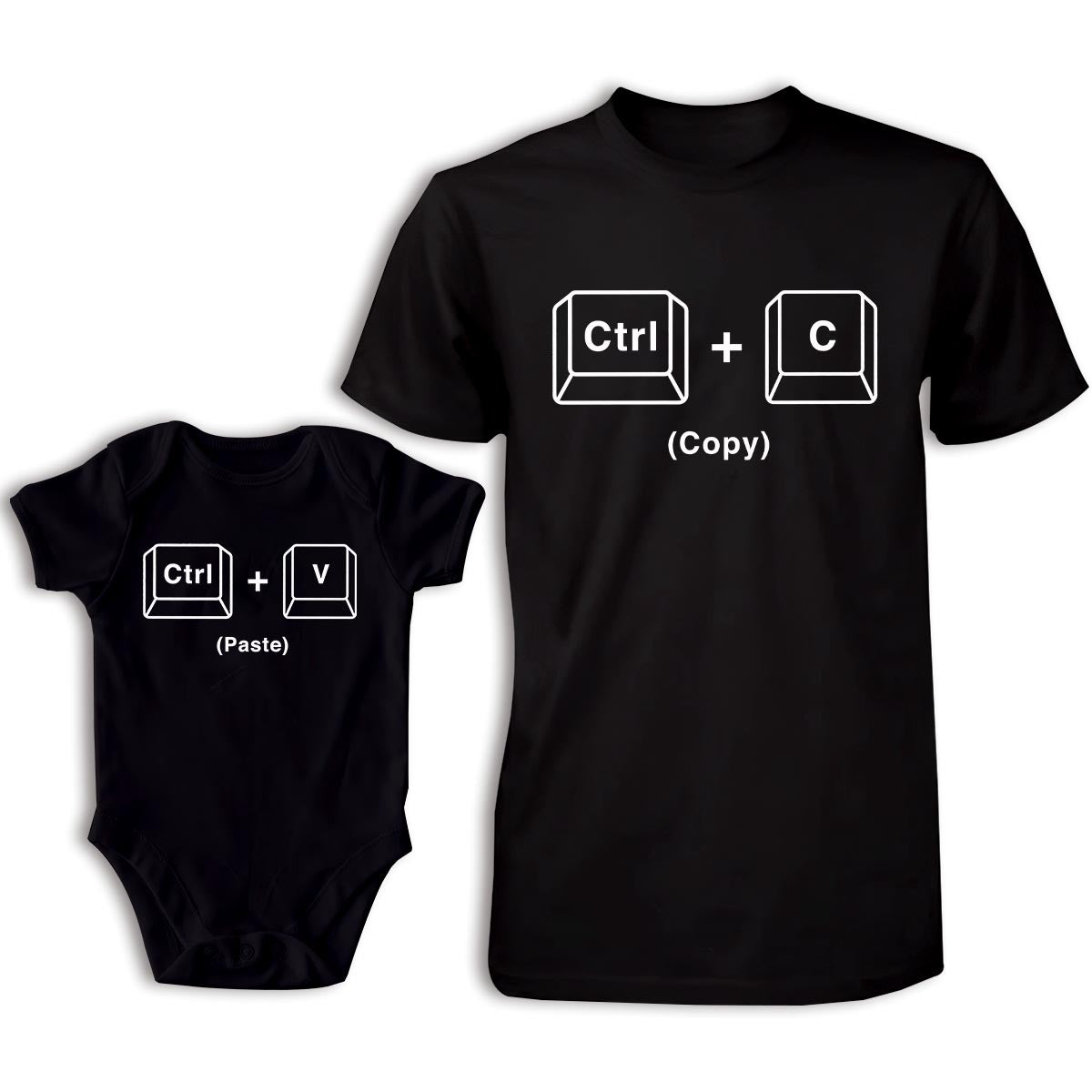 Copy Paster - T-shirt personnalisé pour papa et body pour bébé
