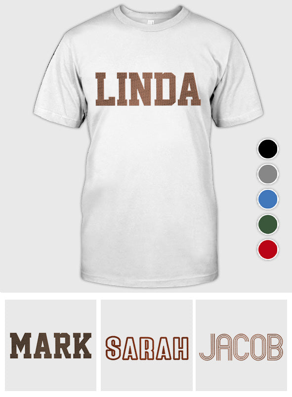 T-shirt brodé personnalisé « Tante » avec nom