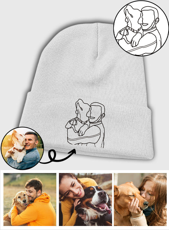 Bonnet brodé personnalisé avec photo pour chien