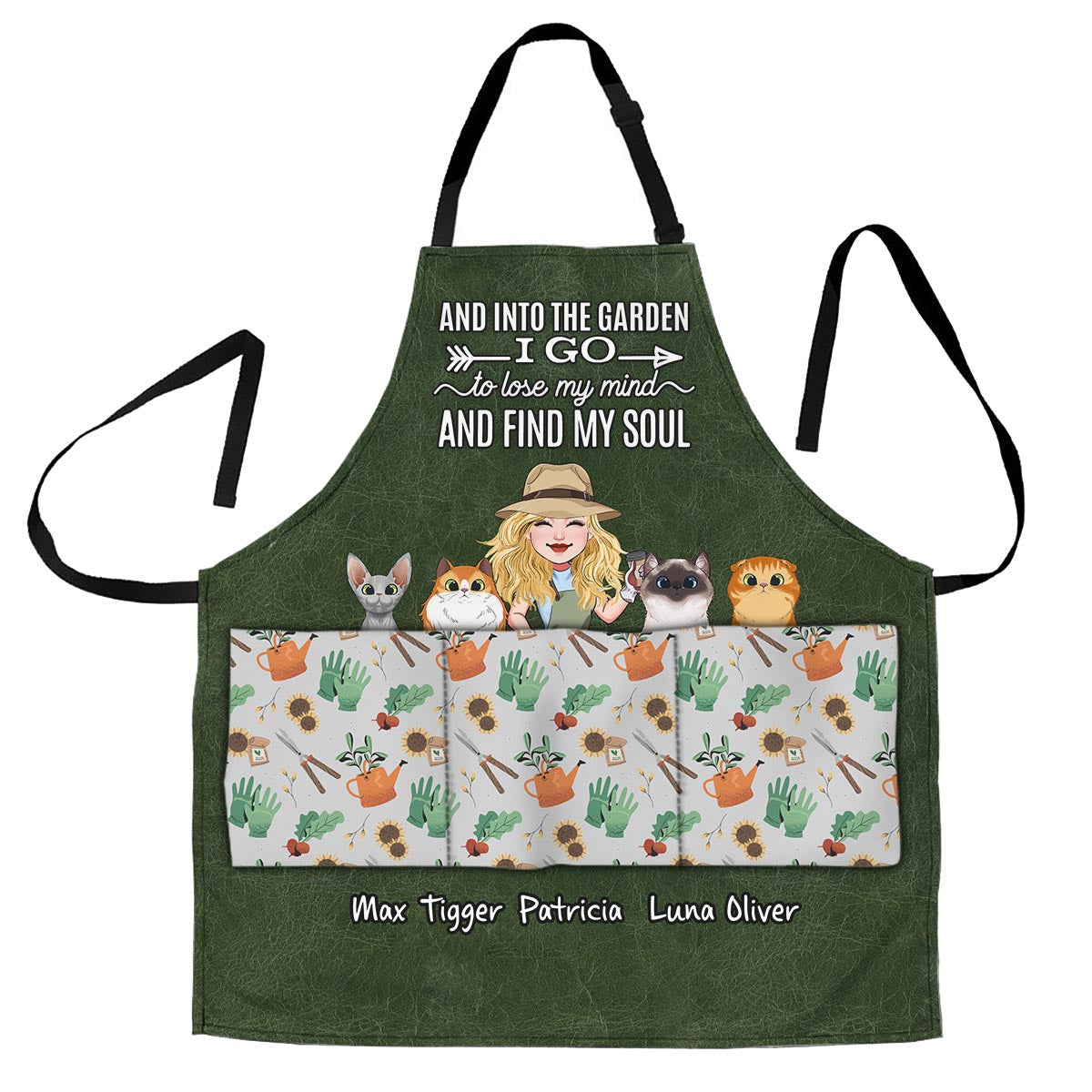 Et me voilà au jardin ! - Cadeau de jardinage pour maman, épouse, amie, grand-mère, amoureuse des chiens et des chats - Tablier personnalisé