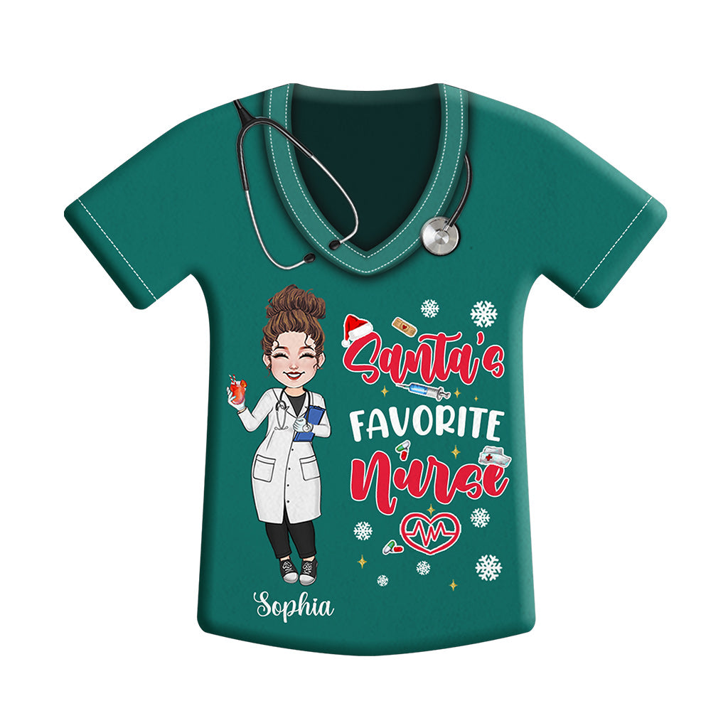 Paillasson personnalisé en forme d'infirmière, l'infirmière préférée du Père Noël