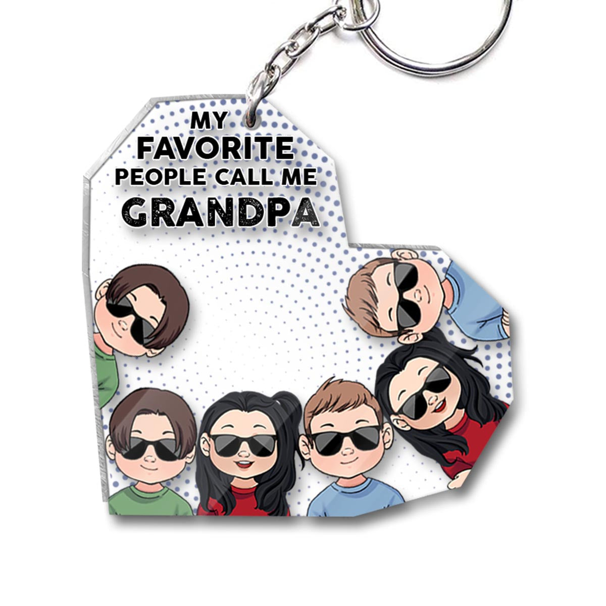 Mes personnes préférées - Cadeau pour grand-père, papa, maman, grand-mère, oncle, tante, frère, sœur - Porte-clés personnalisé