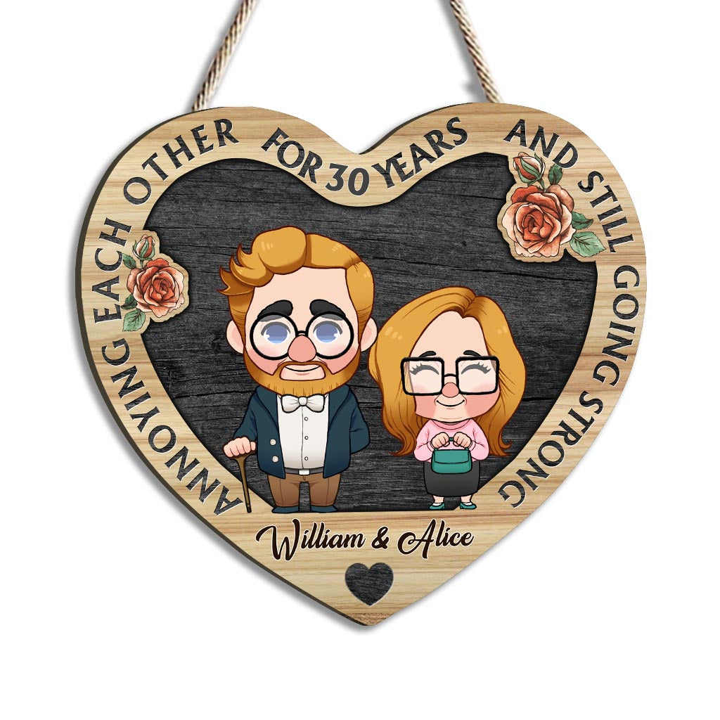 S'agacer mutuellement - Panneau en bois personnalisé pour mari et femme