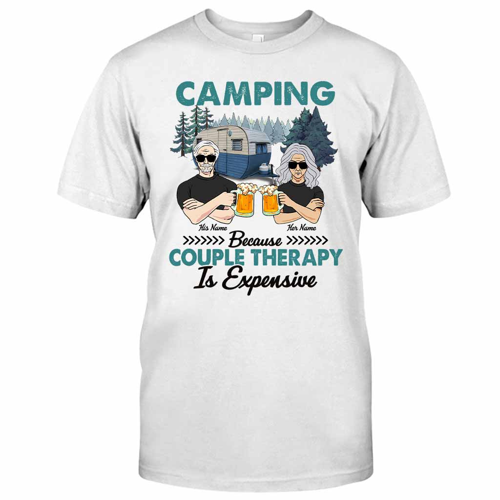Camping Because Couple Therapy Is Expensive - Personalized T-shirt and Hoodie