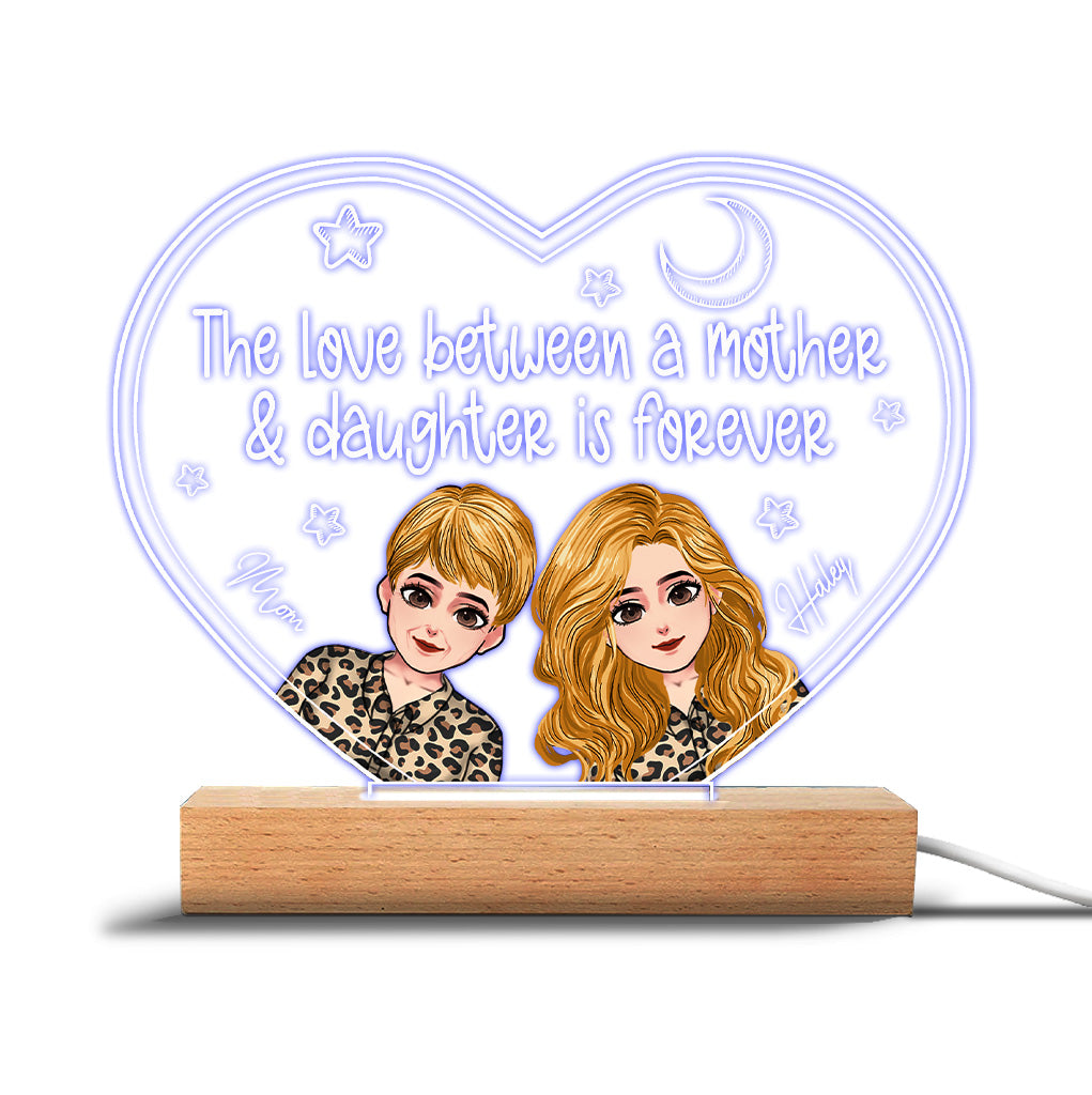 L'amour entre une mère et ses enfants - Plaque lumineuse personnalisée en forme de mère pour la fête des mères