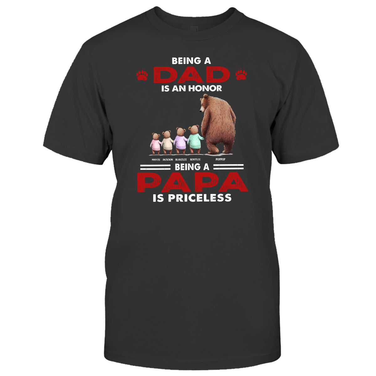 Papa Ours Inestimable - T-shirt et sweat à capuche personnalisés pour la fête des pères - Grand-père