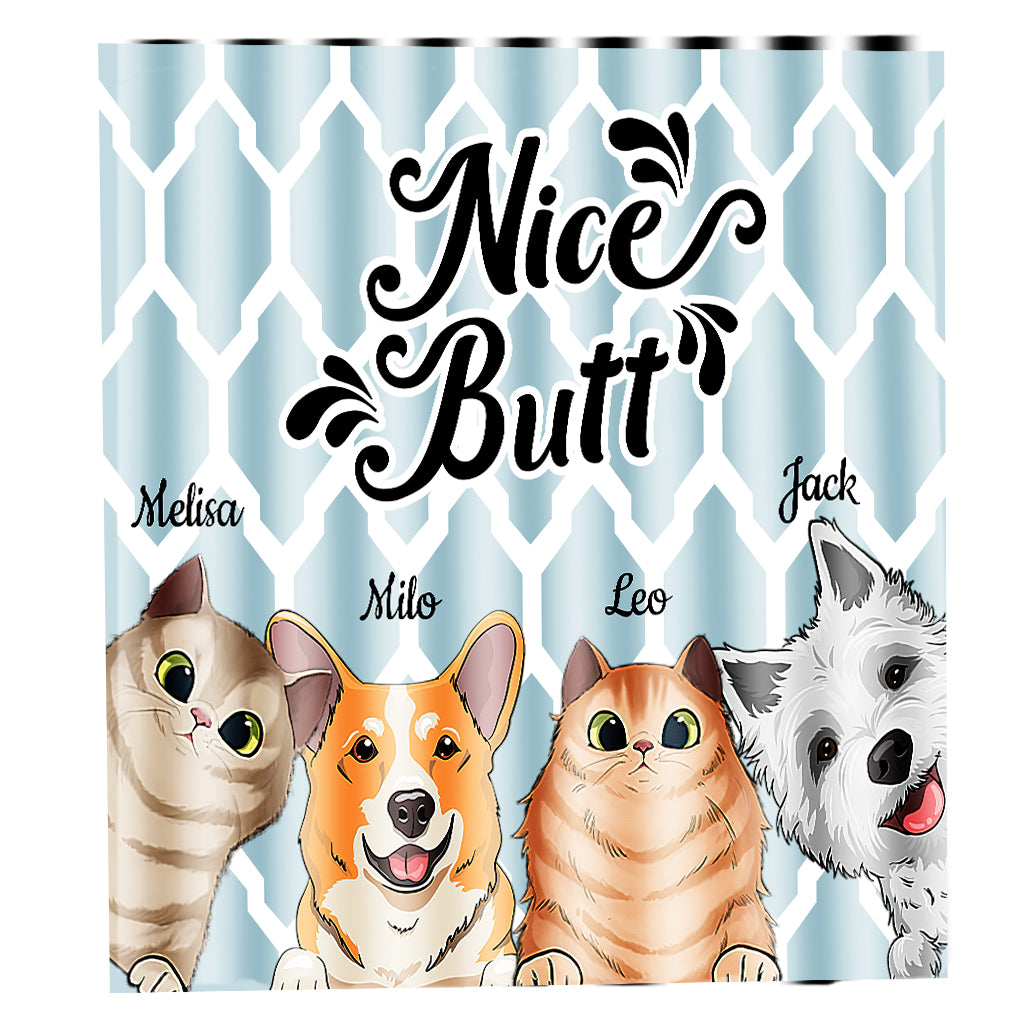 Joli derrière - Cadeau pour amoureux des chiens et des chats - Rideau de douche personnalisé