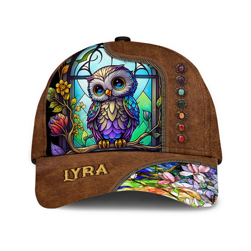 Vitrail hibou mignon - Casquette classique hibou personnalisée