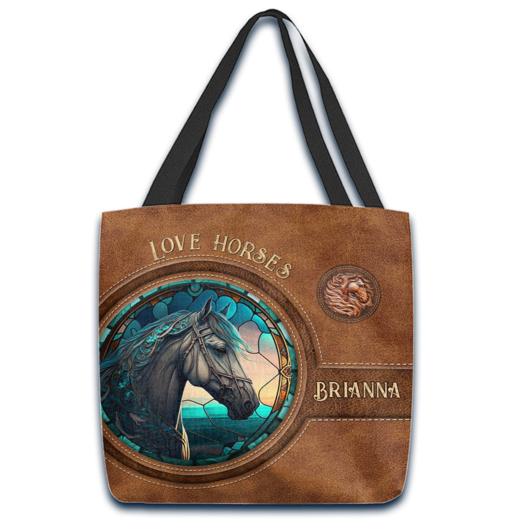 Sac fourre-tout personnalisé Country Girls Horse Vitrail - Sac fourre-tout à motif cheval