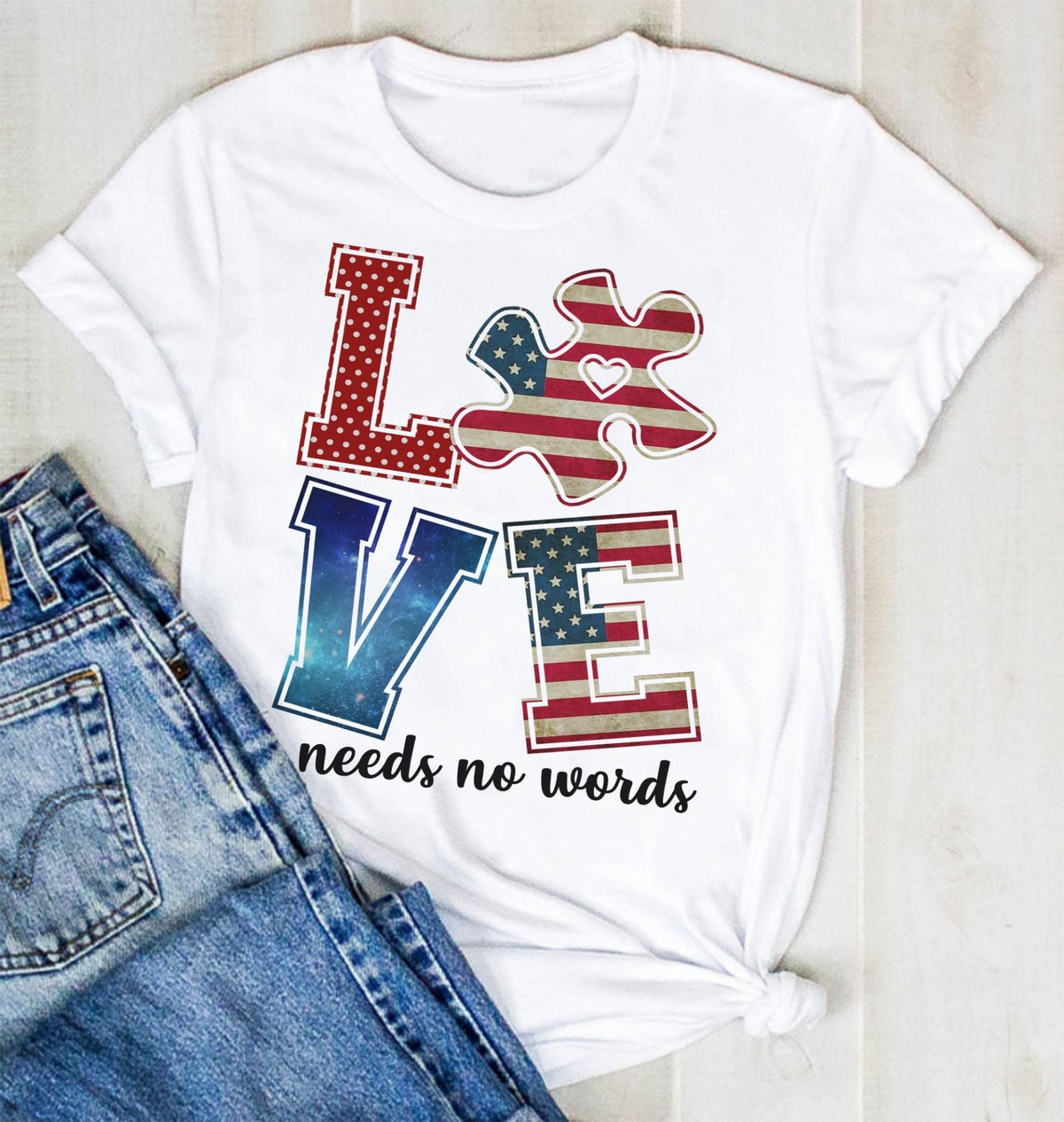 T-shirt et sweat à capuche « L’amour n’a pas besoin de mots » pour la sensibilisation à l’autisme 0523