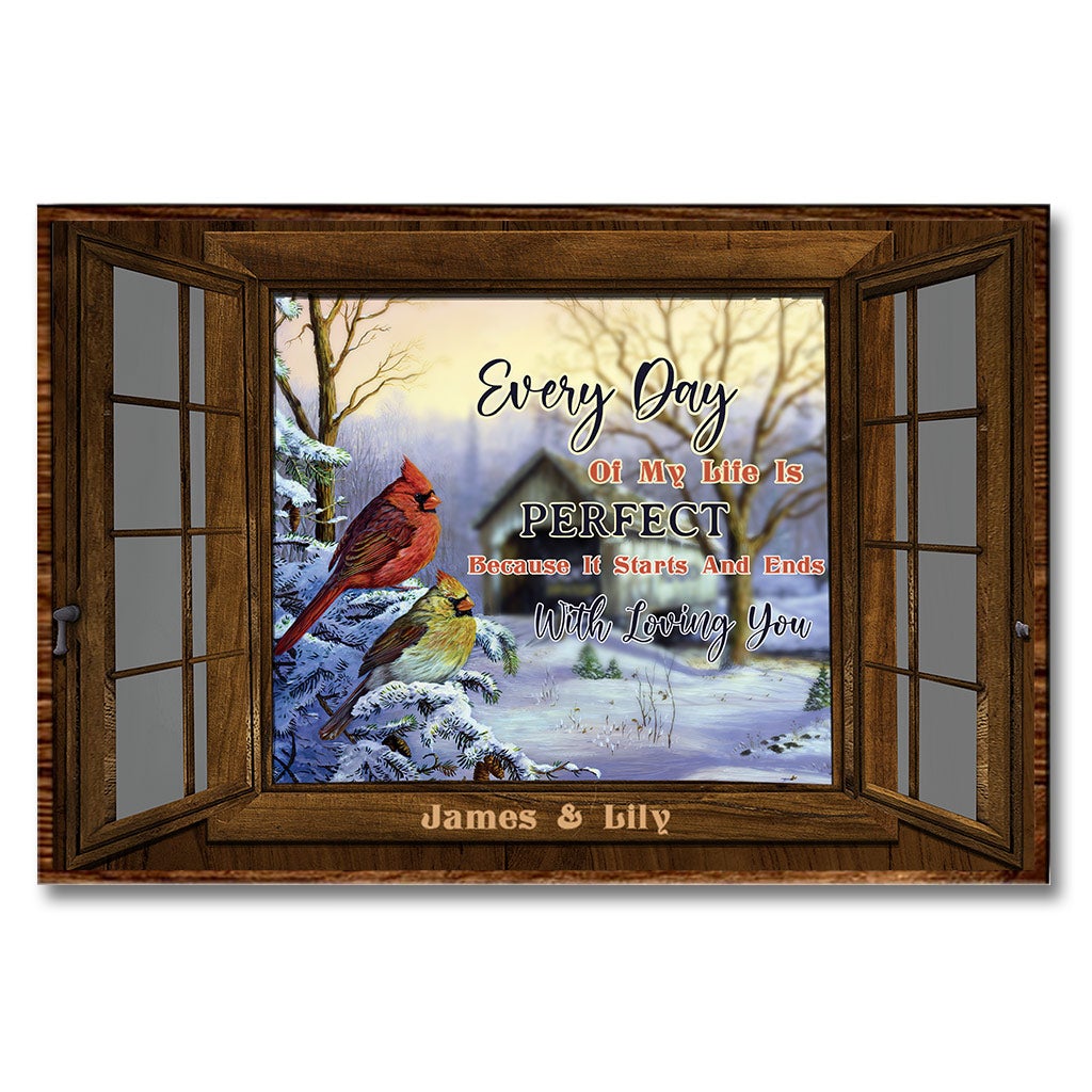 Chaque jour de ma vie est parfait - Affiche personnalisée pour couples