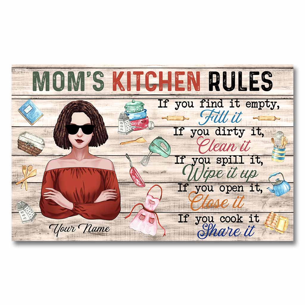 Règles de cuisine de maman - Affiche personnalisée pour maman