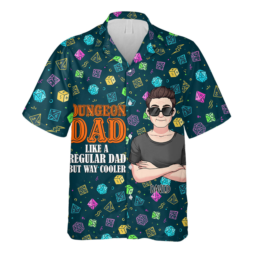 Dungeon Dad - Personalized RPG Hawaiian Shirt