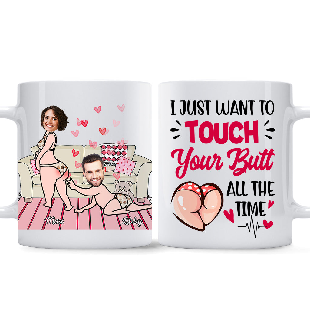 Je veux juste te toucher les fesses - Mug personnalisé pour couple