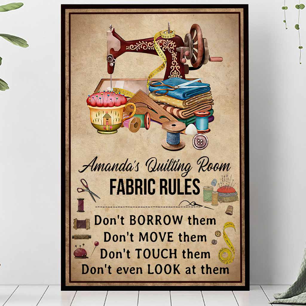 Quilting Room Rules Personalized Poster