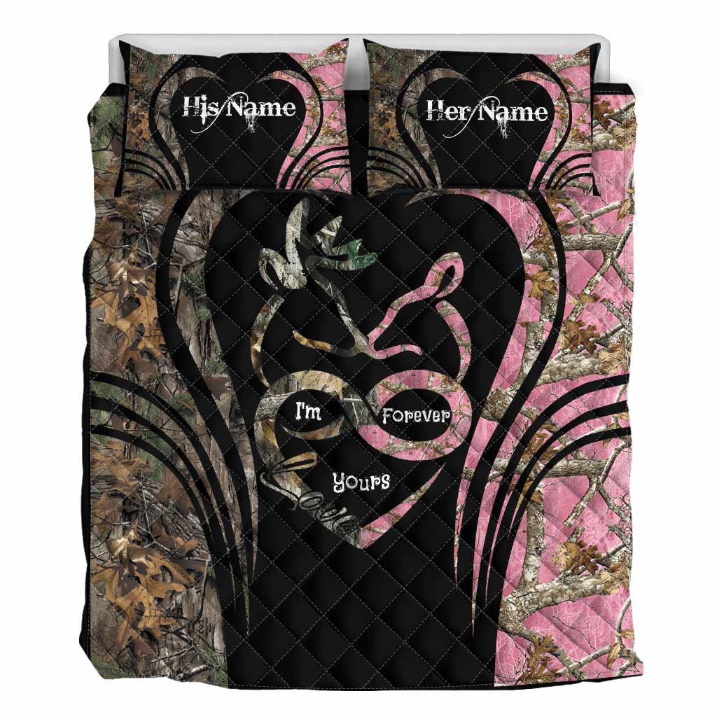 Je suis pour toujours - Ensemble de courtepointe de chasse personnalisé pour couples