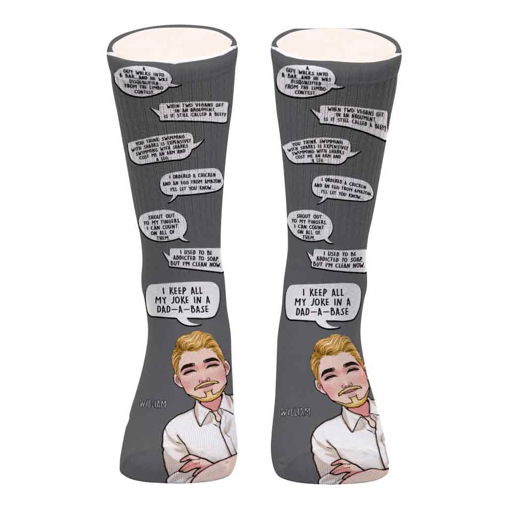 Je garde toutes mes blagues de papa - Chaussettes personnalisées pour papa
