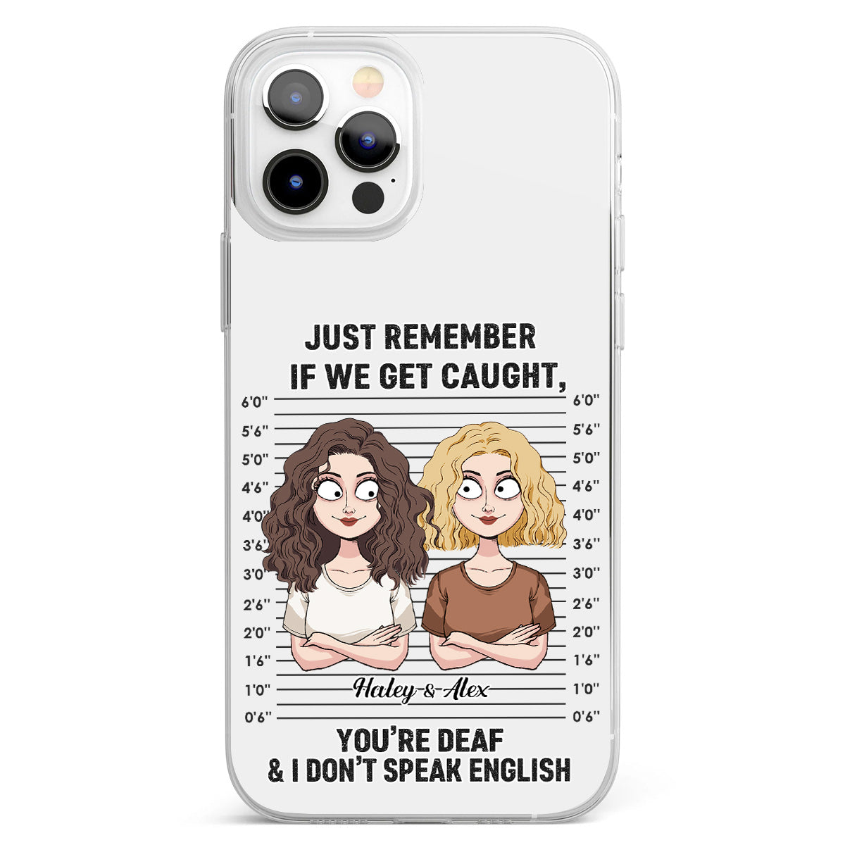 Si on se fait choper, complices ? - Coque de téléphone transparente personnalisée pour meilleure amie