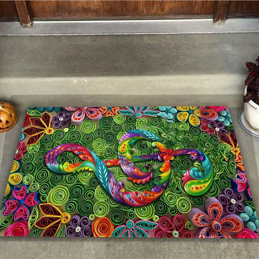 Paillasson imprimé motif piano 3D « J’aime la musique »