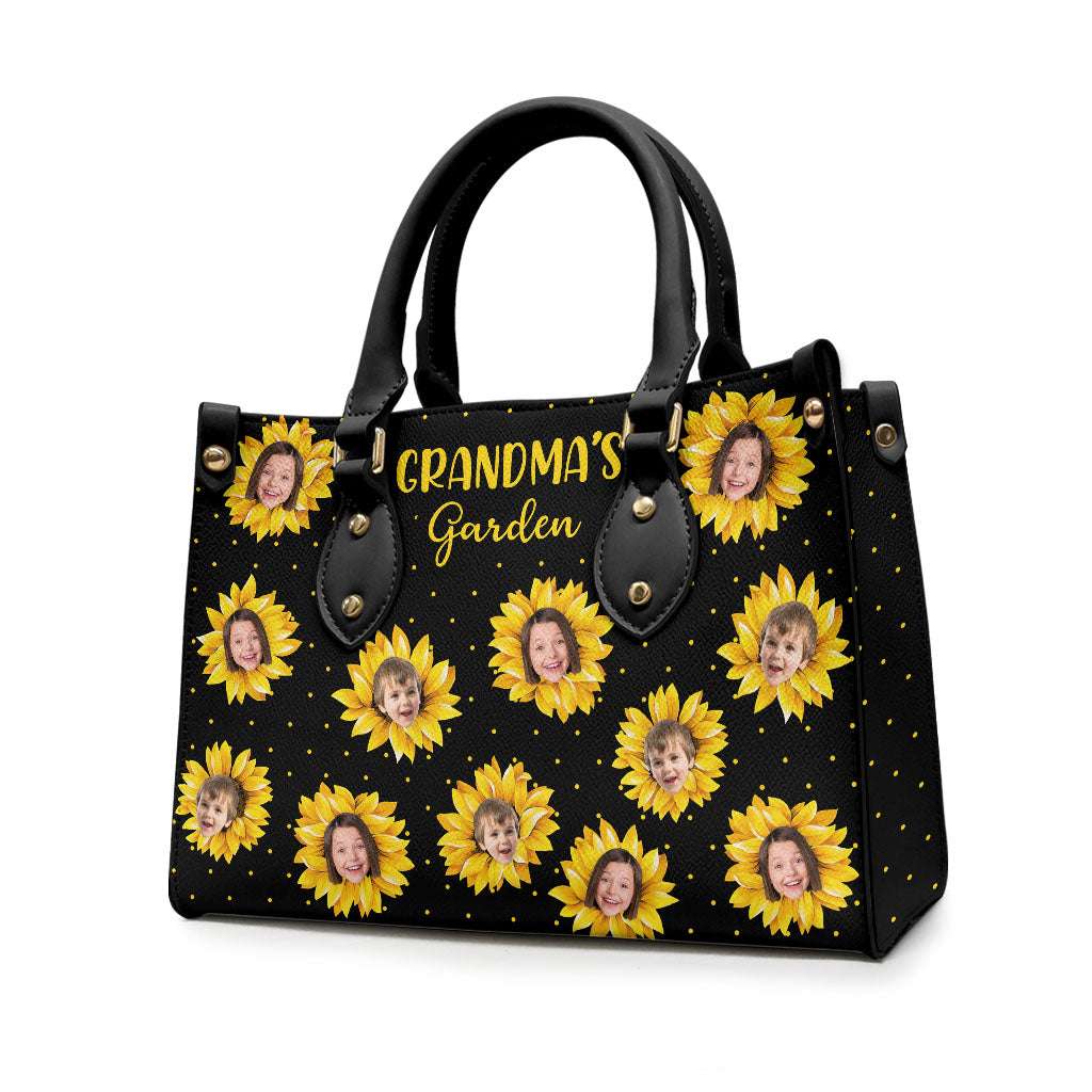 Grandma’s Garden - Gift for grandma, mom - Personalized Leather Handbag