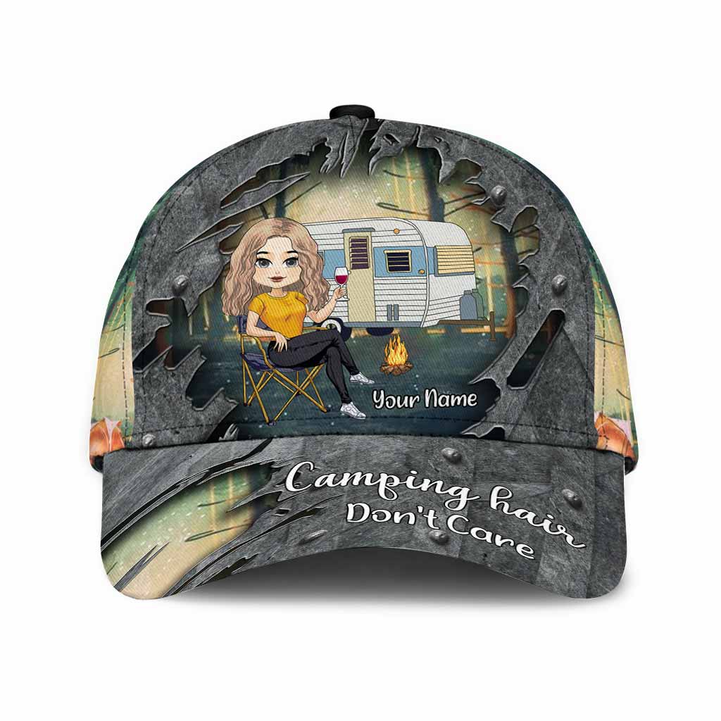Camping Hair Don't Care - Personalized Classic Cap