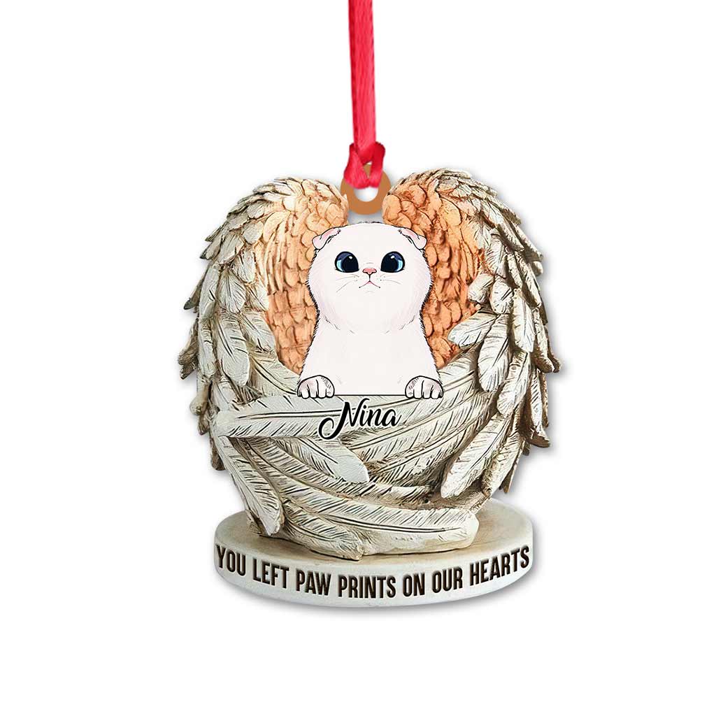 Angels Have Whiskers - Personalized Christmas Cat Ornament (Printed On Both Sides)