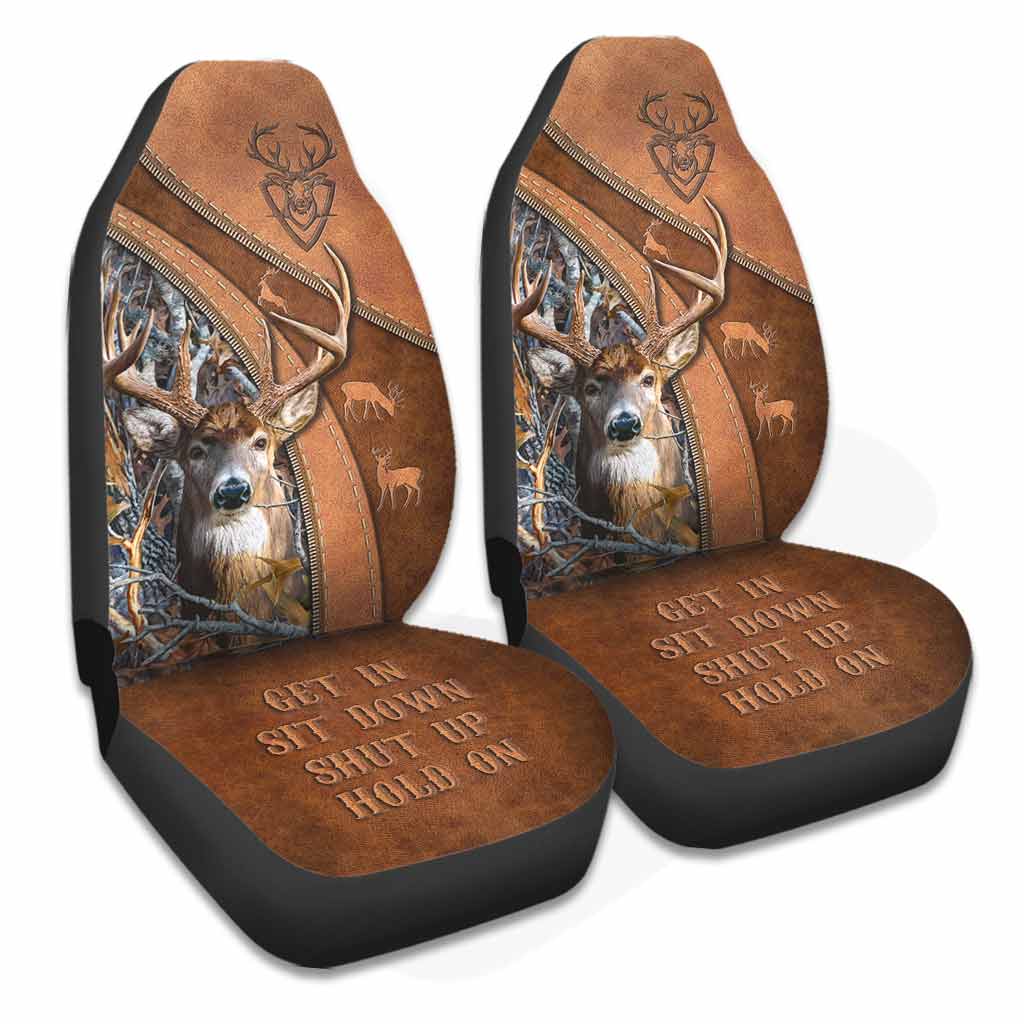 Installez-vous, asseyez-vous, taisez-vous, attendez ! - Housses de siège de chasse à motif cuir