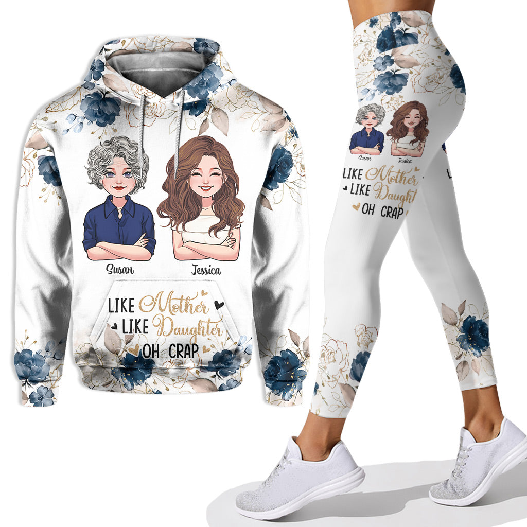 Mère et fille - Ensemble sweat à capuche et legging personnalisés pour la fête des mères