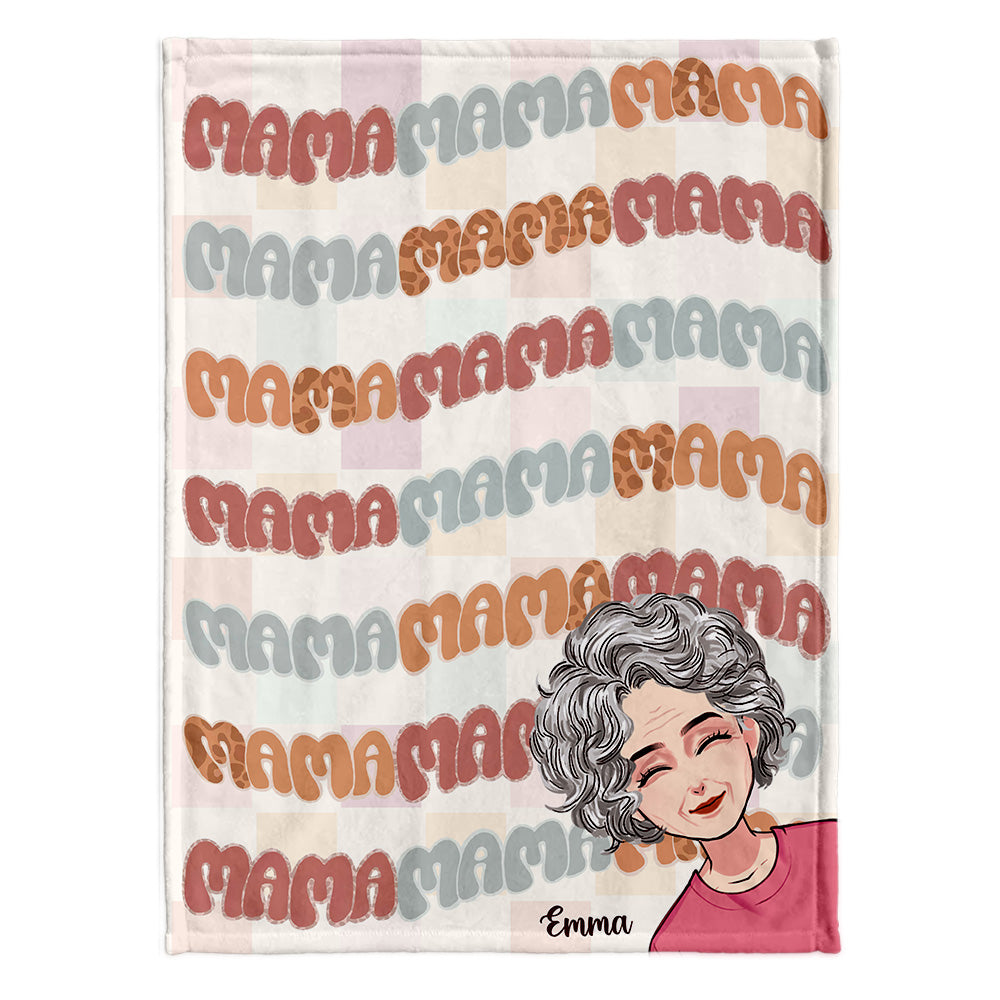 Couverture personnalisée pour la fête des mères « Maman Maman Maman »