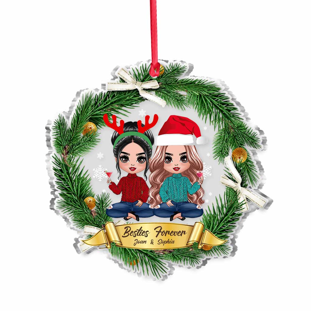 Besties Forever - Personalized Christmas Bestie Transparent Ornament
