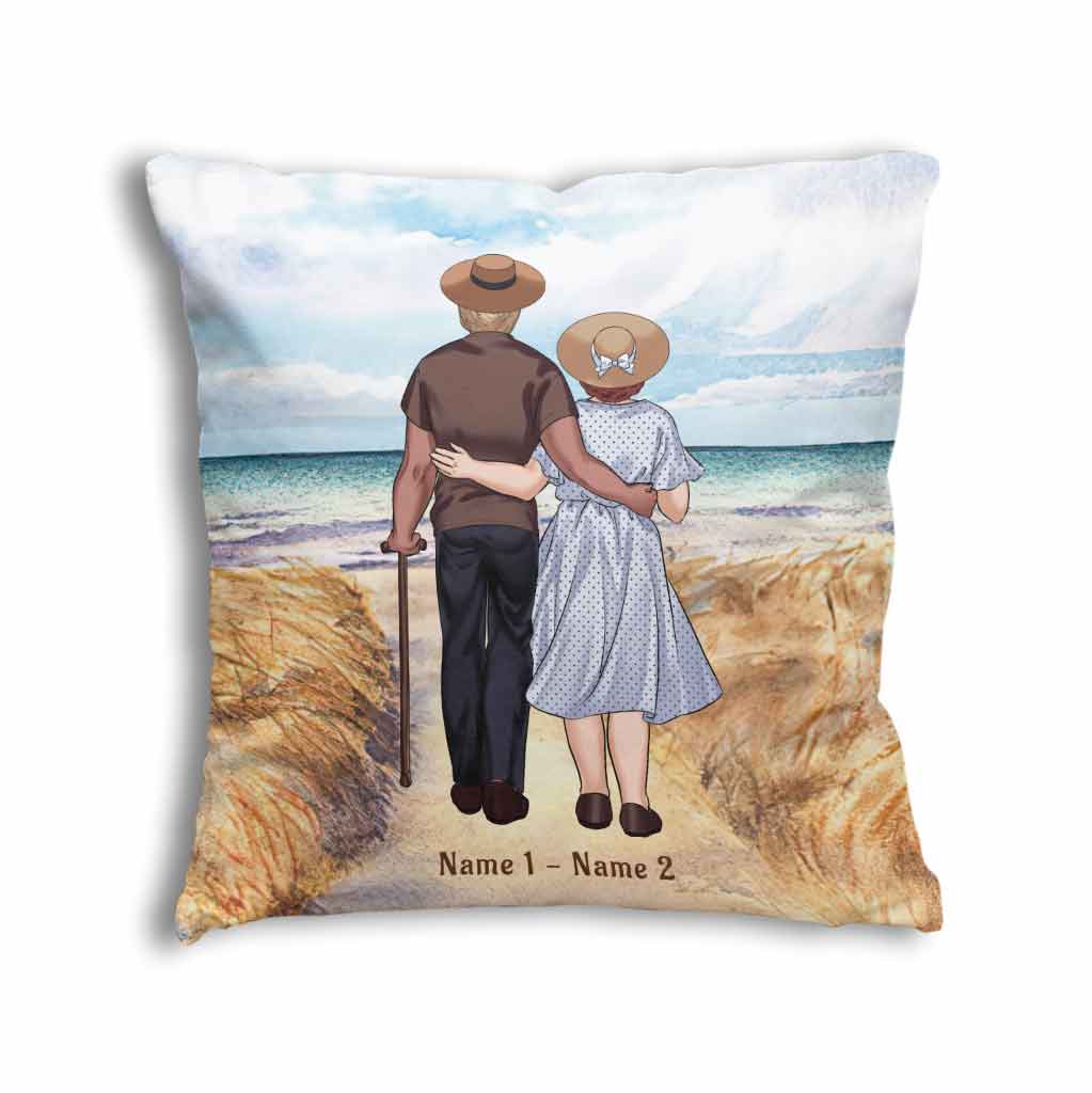 Quand on arrive au bout - Coussin décoratif personnalisé pour couple