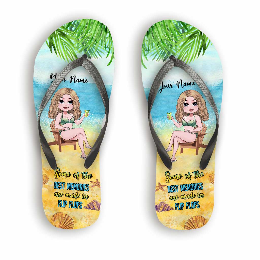 Some Of The Best Memories Are Made In Flip Flops - Personalized Sea Lover Flip Flops