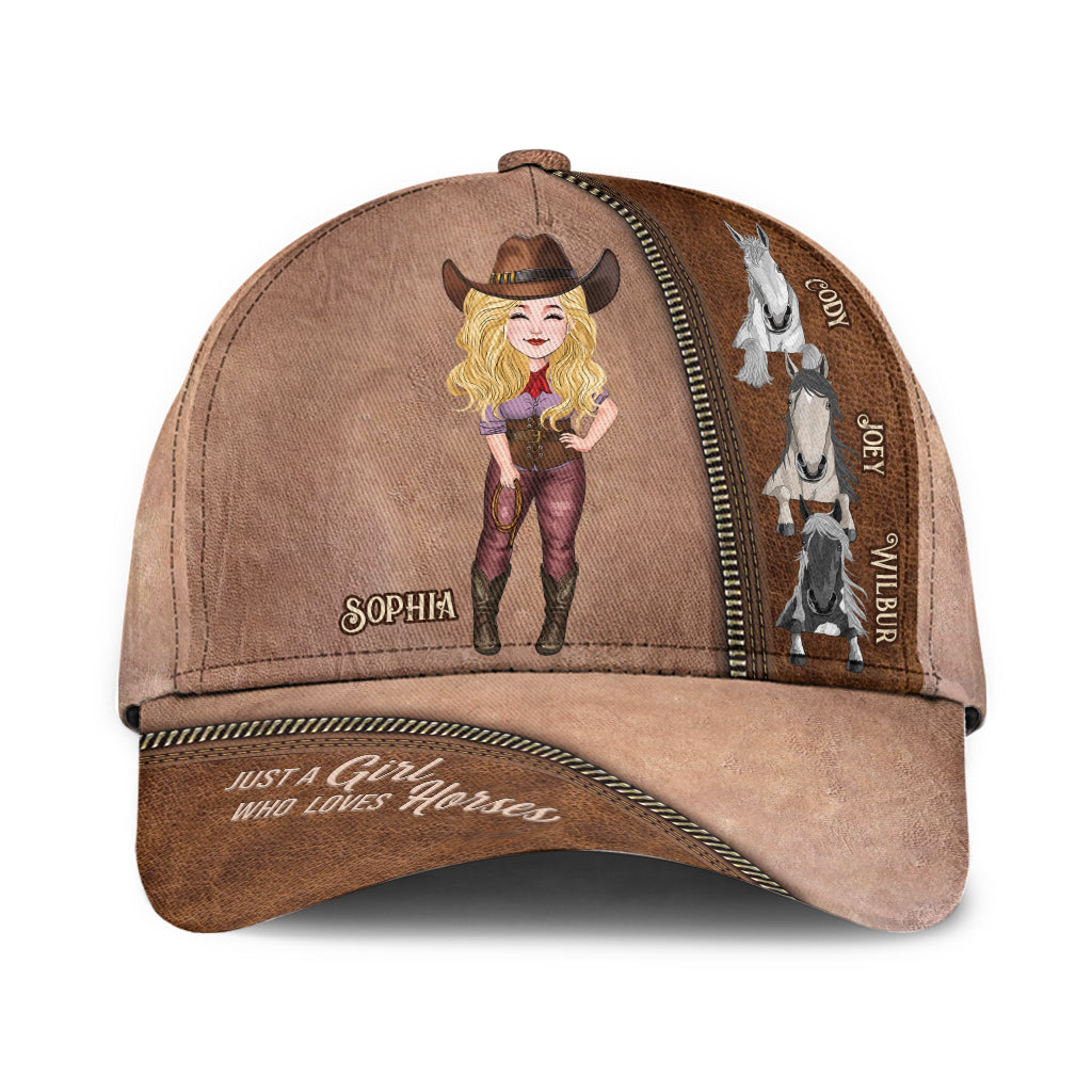 Juste une fille qui aime les chevaux - Casquette classique personnalisée avec motif cheval