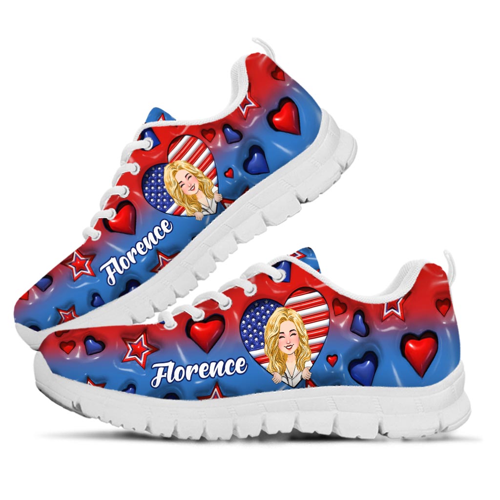 Cadeaux personnalisés pour infirmières - Fière d'être infirmière américaine - Baskets personnalisées pour infirmières