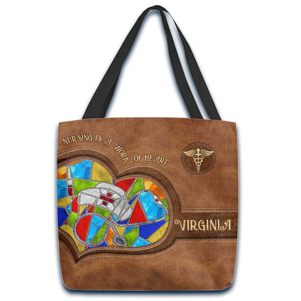Le métier d'infirmière est un travail de cœur - Sac fourre-tout personnalisé pour infirmière