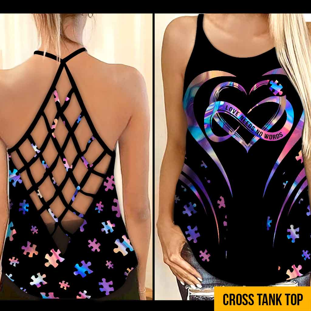 L'amour n'a pas besoin de mots - Débardeur croix pour la sensibilisation à l'autisme